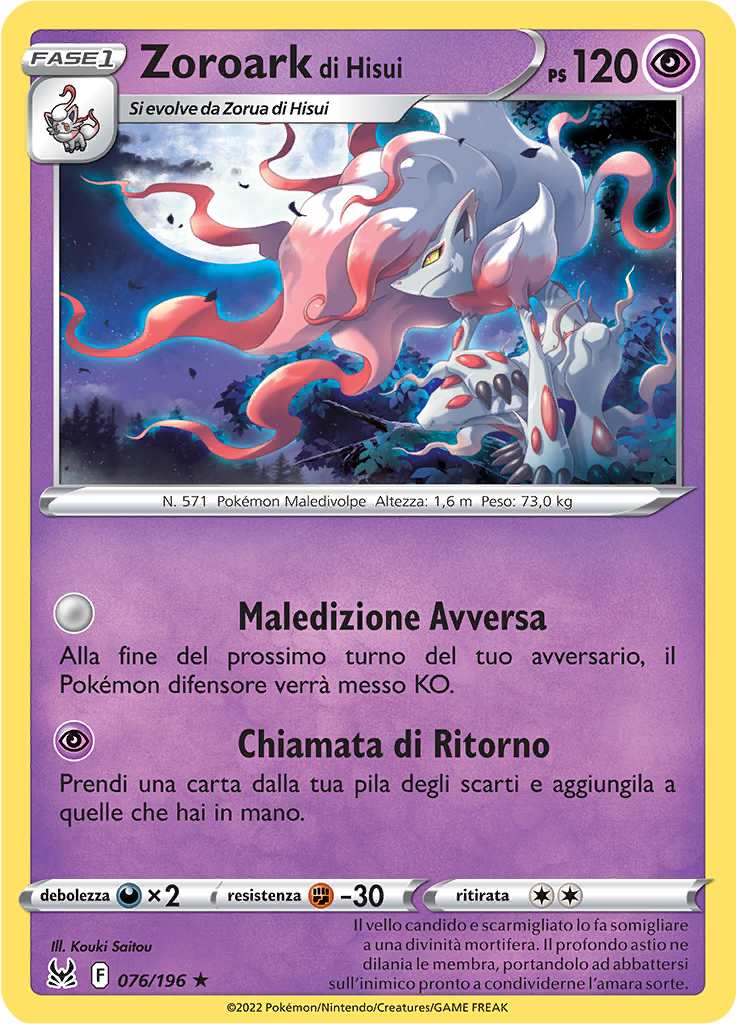 Zoroark di Hisui (Reverse Holo)