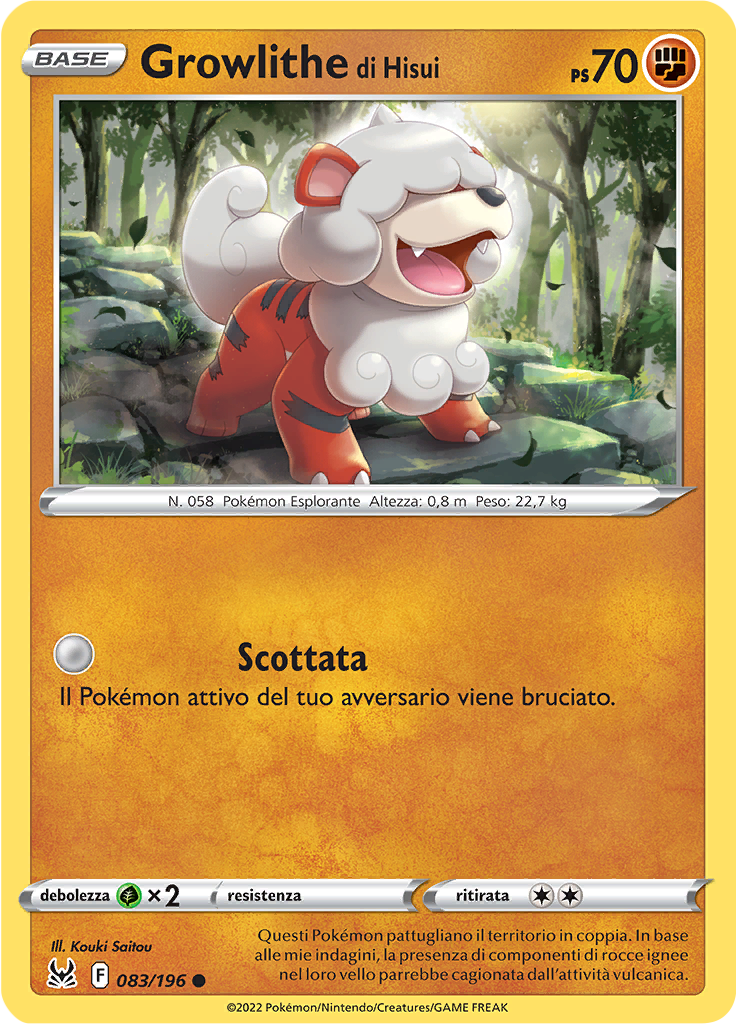 Growlithe di Hisui (Reverse Holo)