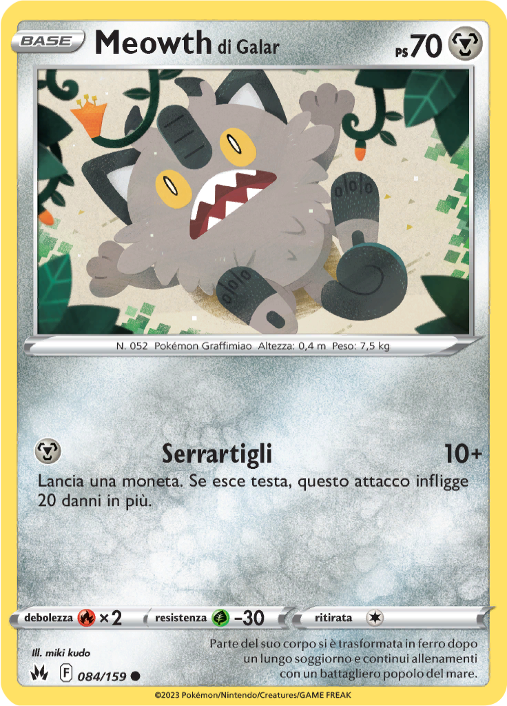 Meowth di Galar (Reverse Holo)