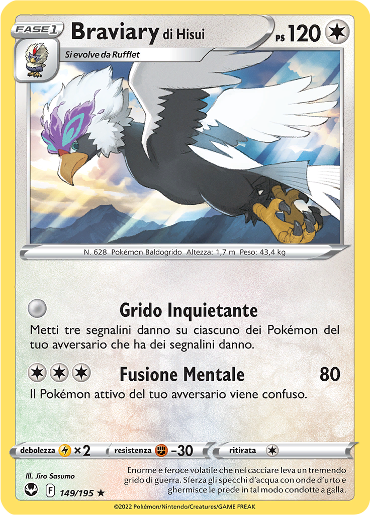 Braviary di Hisui (Reverse Holo)