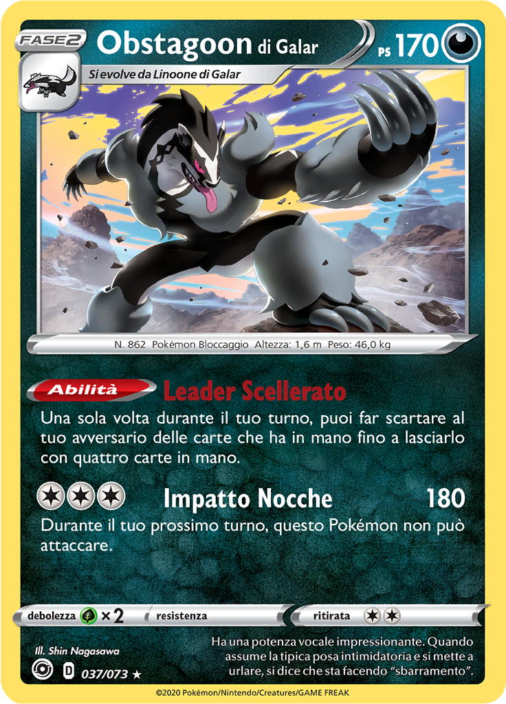 Obstagoon di Galar (Reverse Holo)