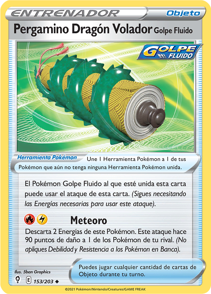 Pergamino Dragón Volador Golpe Fluido (Reverse Holo)