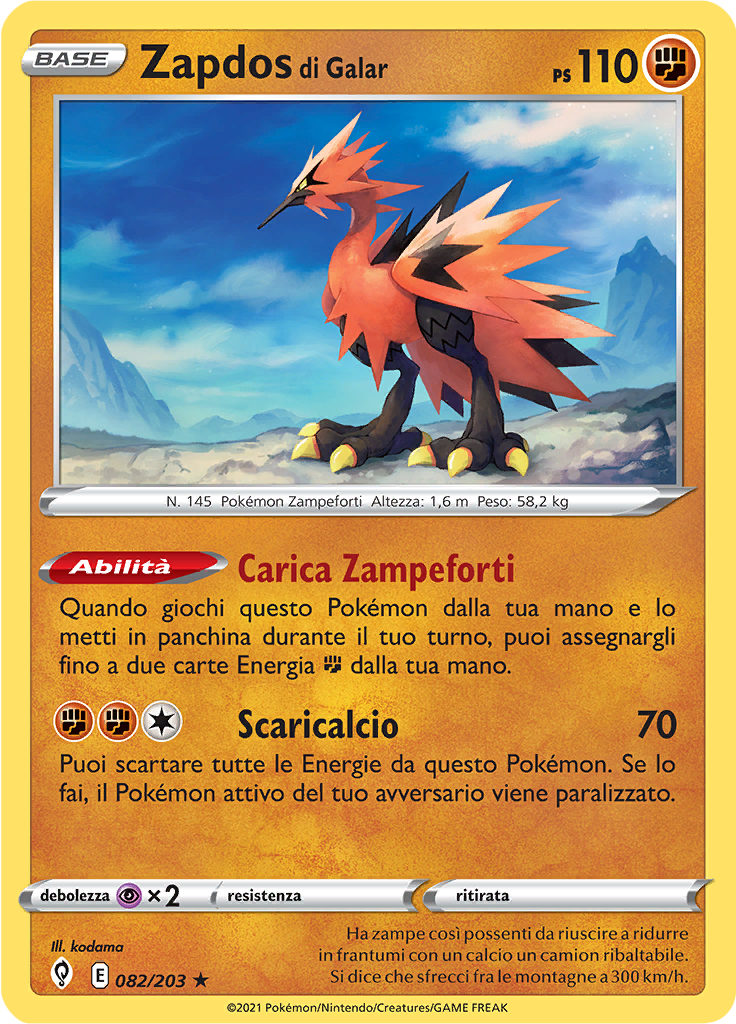 Zapdos di Galar (Reverse Holo)