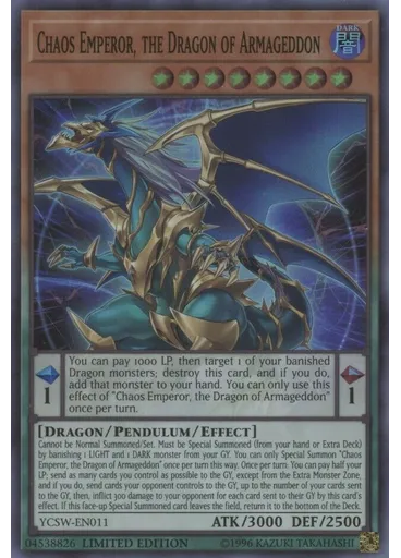 Chaos Emperor, the Dragon of Armageddon — Yu-Gi-Oh! Championship Series Prize Cards
