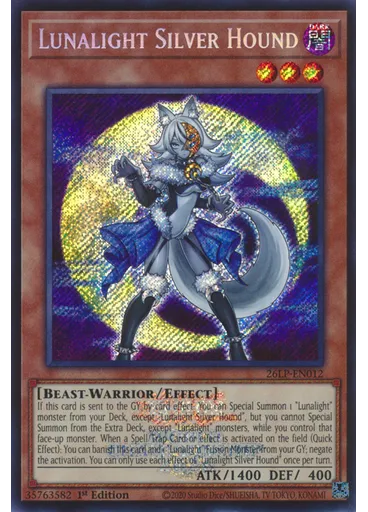 Lunalight Silver Hound (Secret Rare 1st Edition Emblazoned)