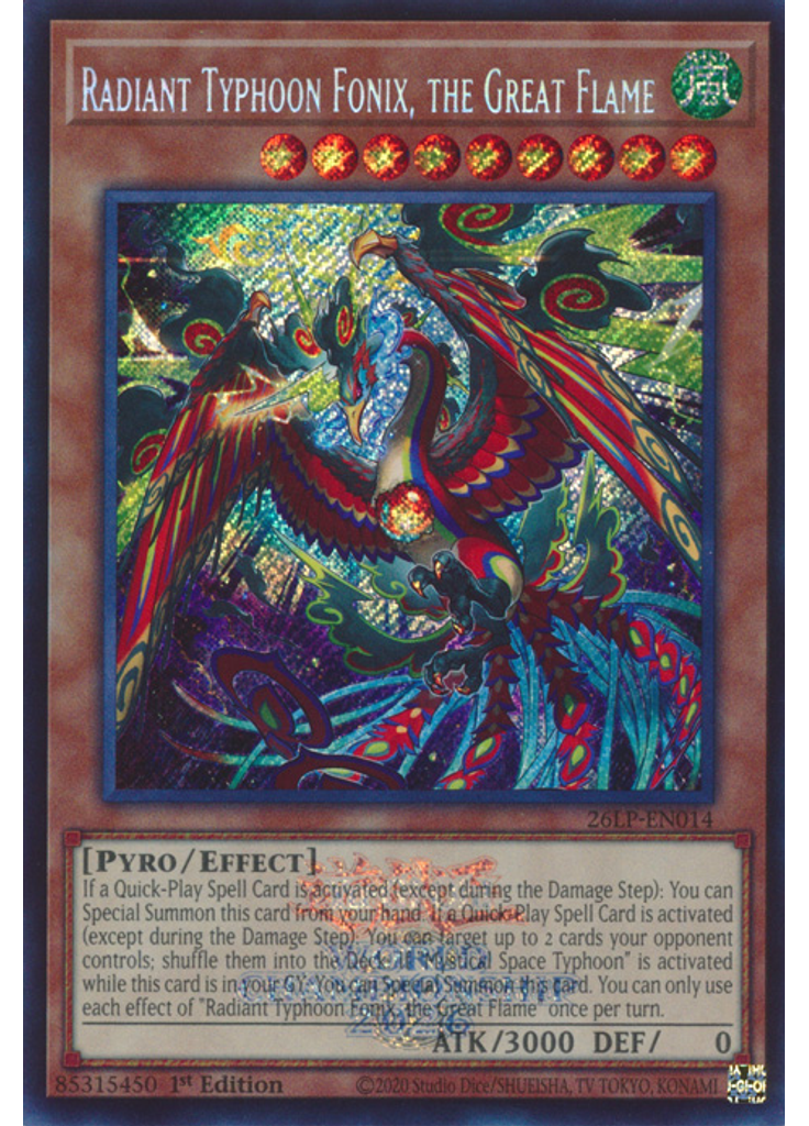 Radiant Typhoon Fonix, the Great Flame (Secret Rare 1st Edition Emblazoned)