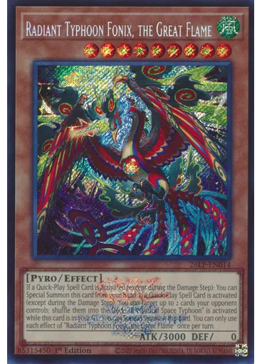 Radiant Typhoon Fonix, the Great Flame (Secret Rare 1st Edition Emblazoned)
