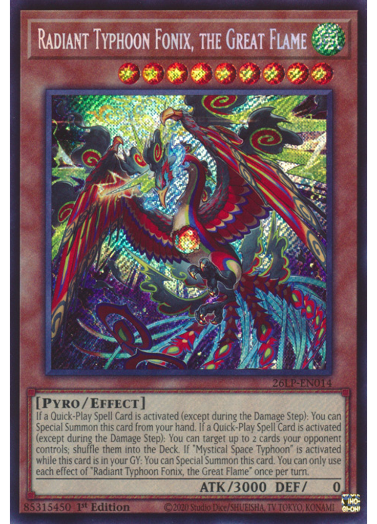 Radiant Typhoon Fonix, the Great Flame (Secret Rare 1st Edition)