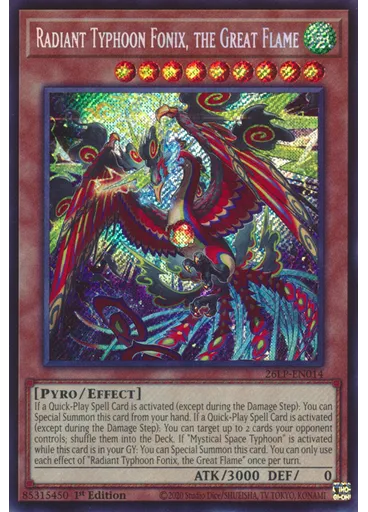 Radiant Typhoon Fonix, the Great Flame (Secret Rare 1st Edition)