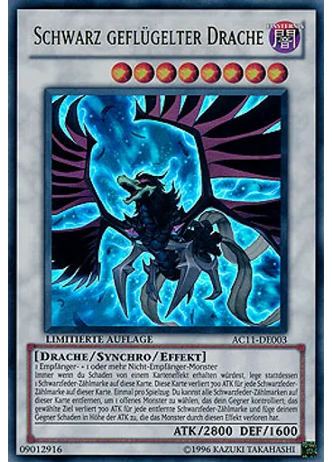 Schwarz geflügelter Drache
