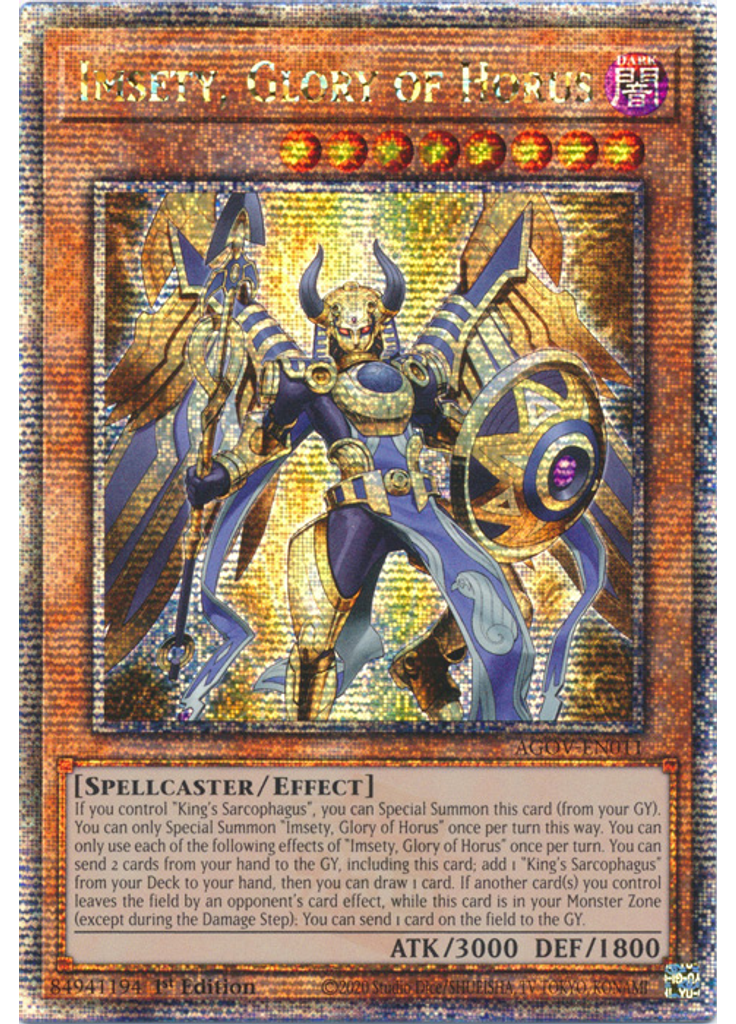 Imsety, Glory of Horus (Quarter Century Secret Rare 1st Edition)