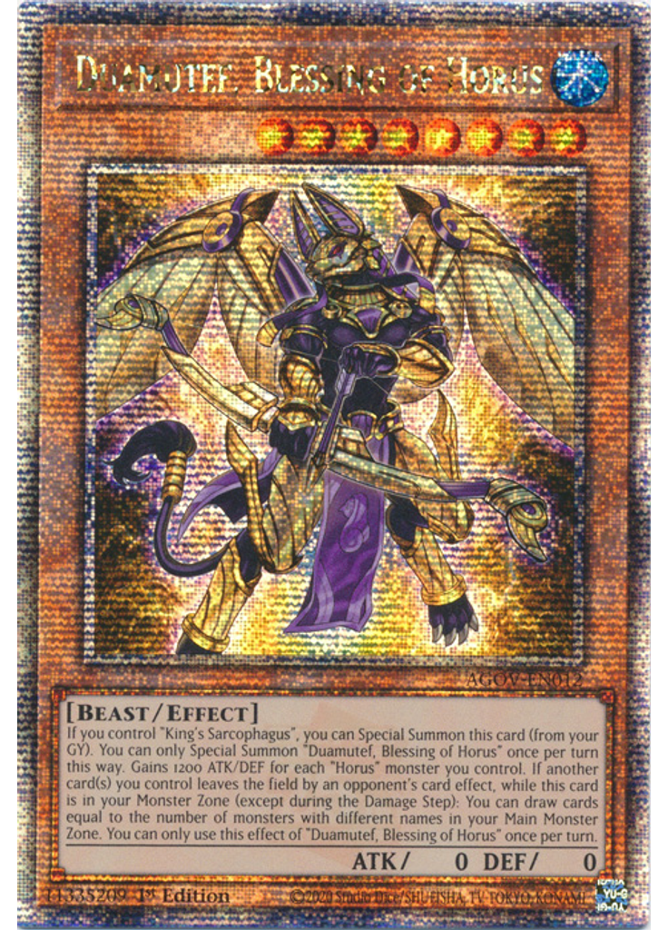 Duamutef, Blessing of Horus (Quarter Century Secret Rare 1st Edition)