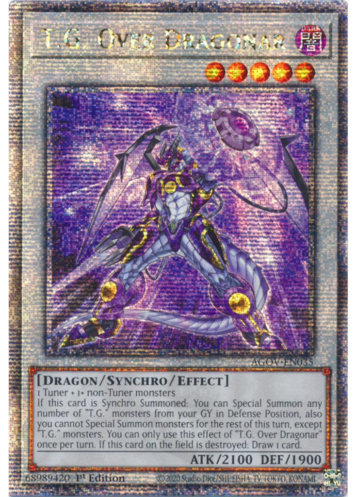 T.G. Over Dragonar (Quarter Century Secret Rare 1st Edition)