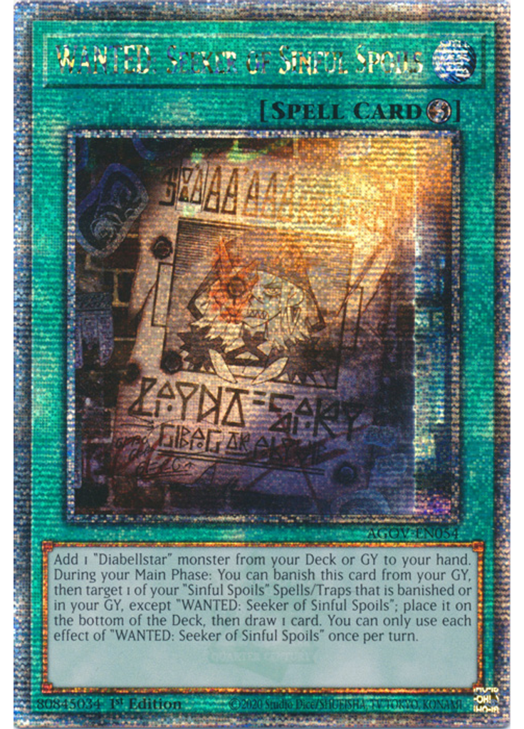 WANTED: Seeker of Sinful Spoils (Quarter Century Secret Rare 1st Edition)