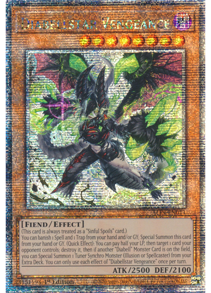 Diabellstar Vengeance (Quarter Century Secret Rare 1st Edition)