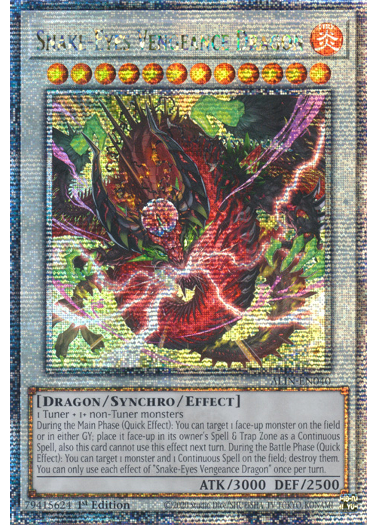 Snake-Eyes Vengeance Dragon (Quarter Century Secret Rare 1st Edition)