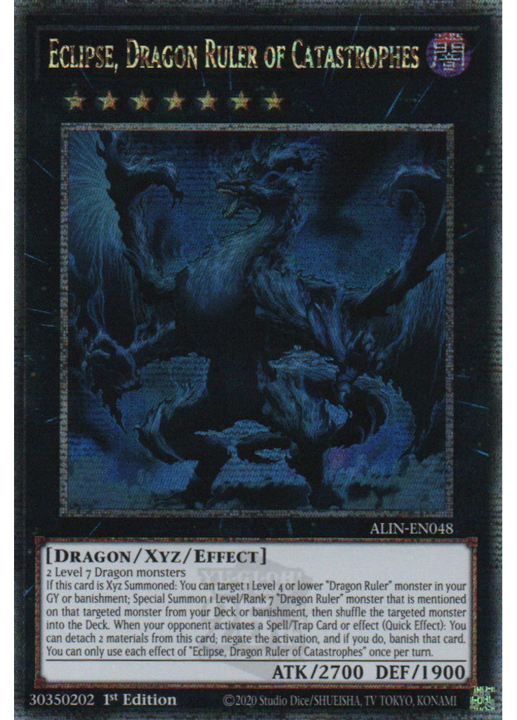 Eclipse, Dragon Ruler of Catastrophes (Quarter Century Secret Rare 1st Edition)