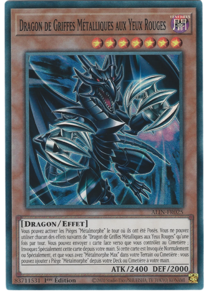 Dragon de Griffes Métalliques aux Yeux Rouges