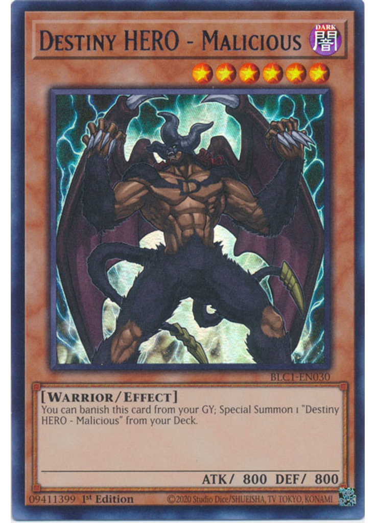 Destiny HERO - Malicious (Ultra Rare 1st Edition Silver)