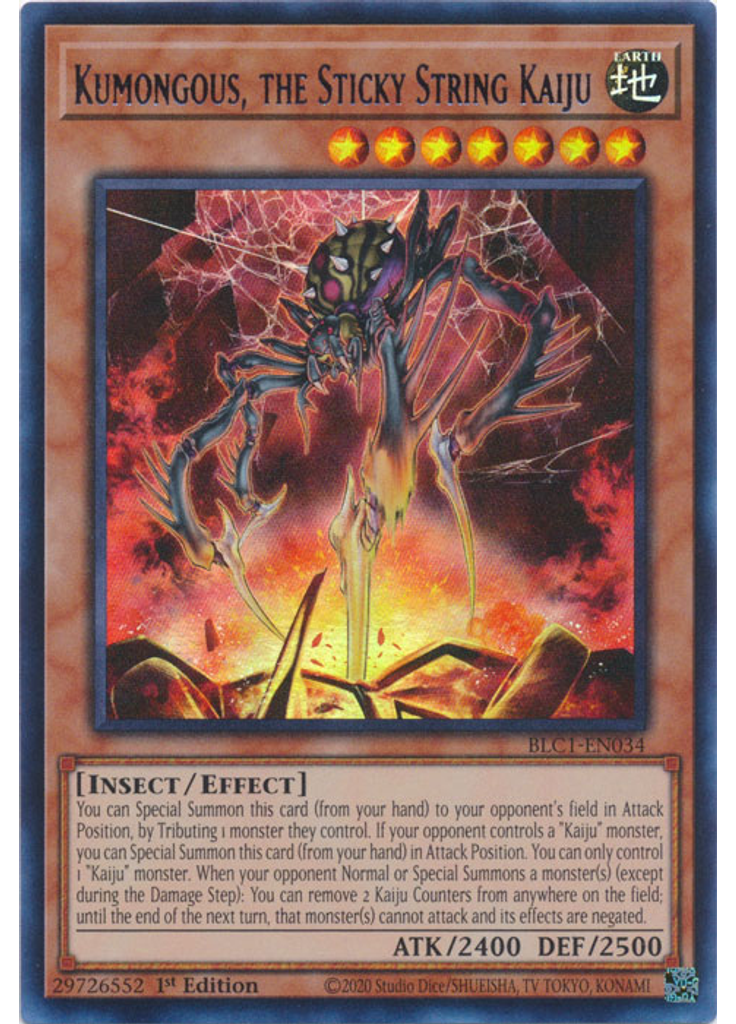 Kumongous, the Sticky String Kaiju (Ultra Rare 1st Edition Silver)