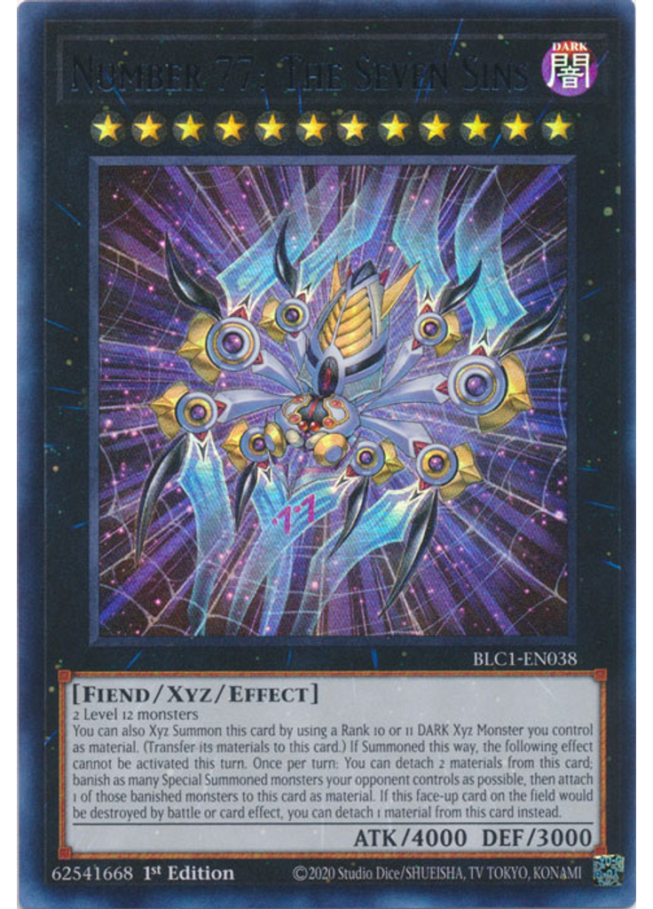Number 77: The Seven Sins (Ultra Rare 1st Edition Silver)