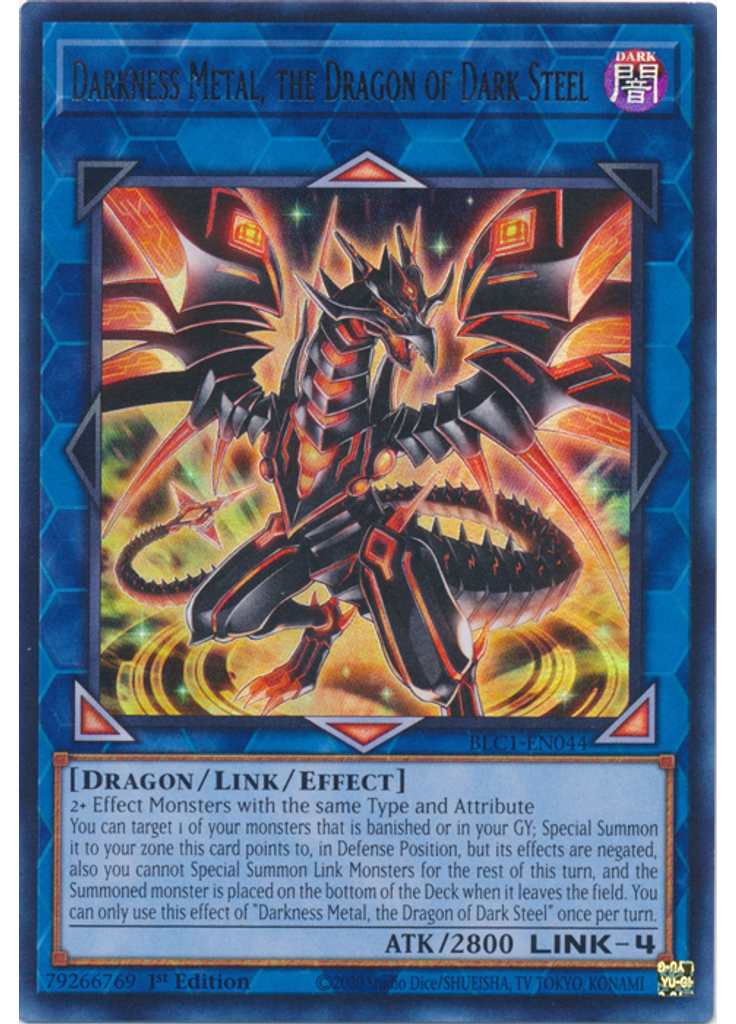 Darkness Metal, the Dragon of Dark Steel (Ultra Rare 1st Edition Silver)