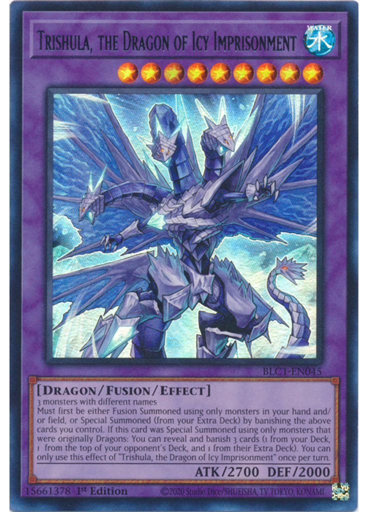 Trishula, the Dragon of Icy Imprisonment (Ultra Rare 1st Edition Silver)
