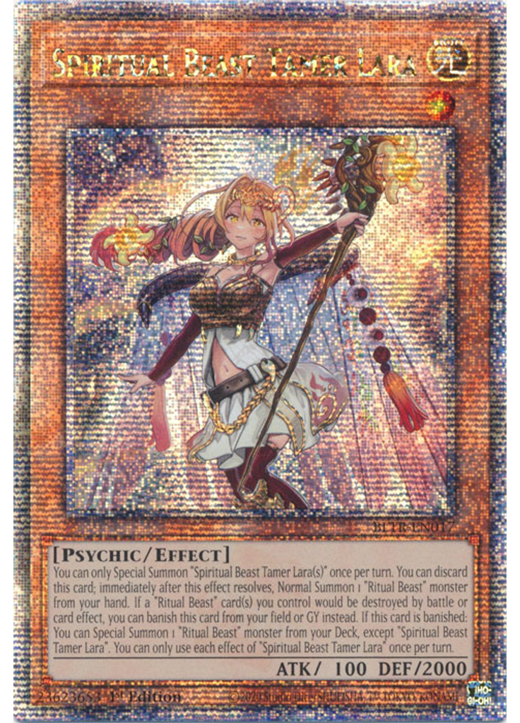 Spiritual Beast Tamer Lara (Quarter Century Secret Rare 1st Edition)