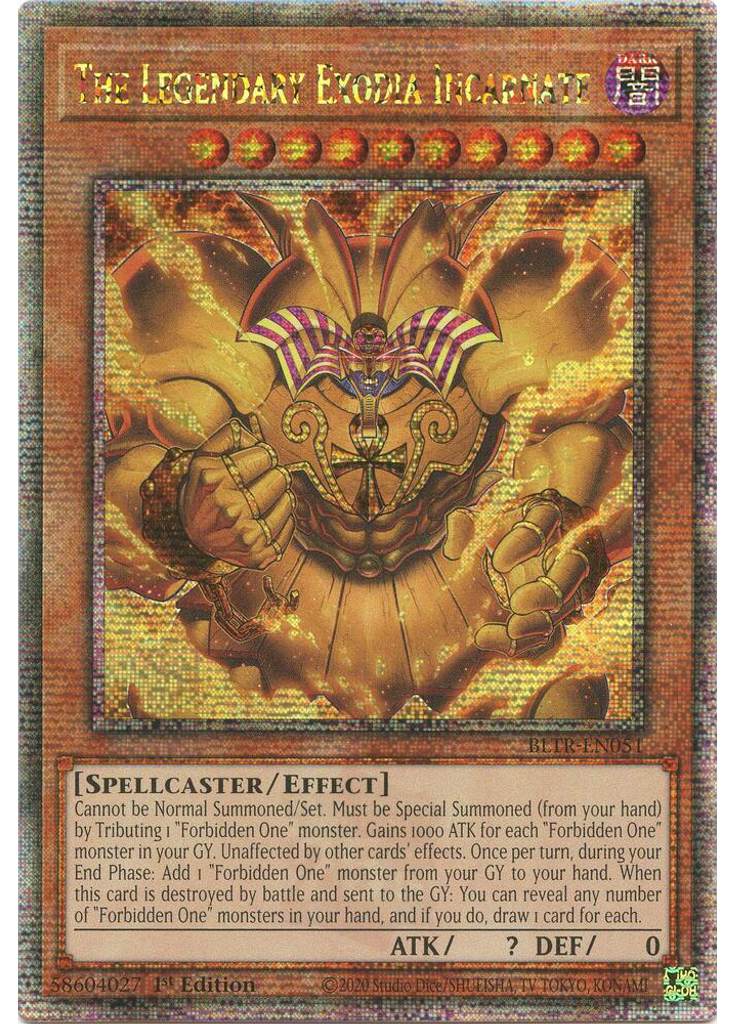 The Legendary Exodia Incarnate (Quarter Century Secret Rare 1st Edition)