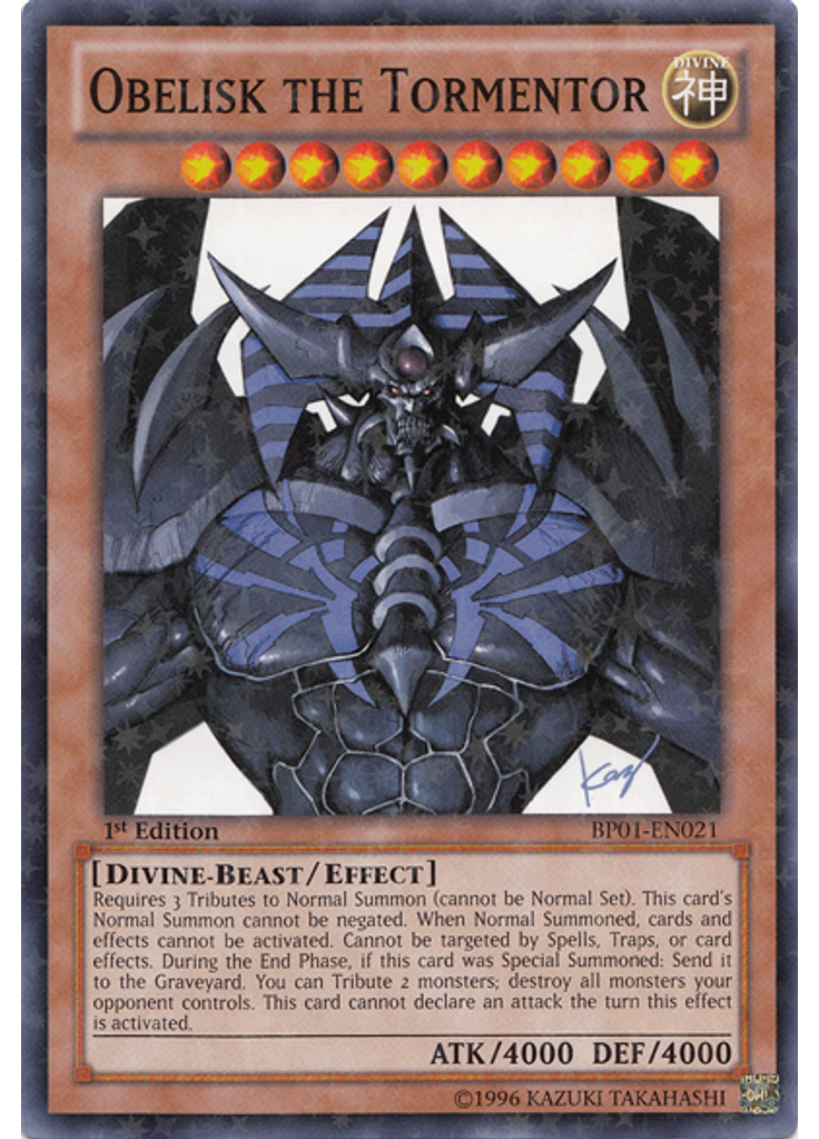Obelisk the Tormentor (Starfoil Rare 1st Edition)
