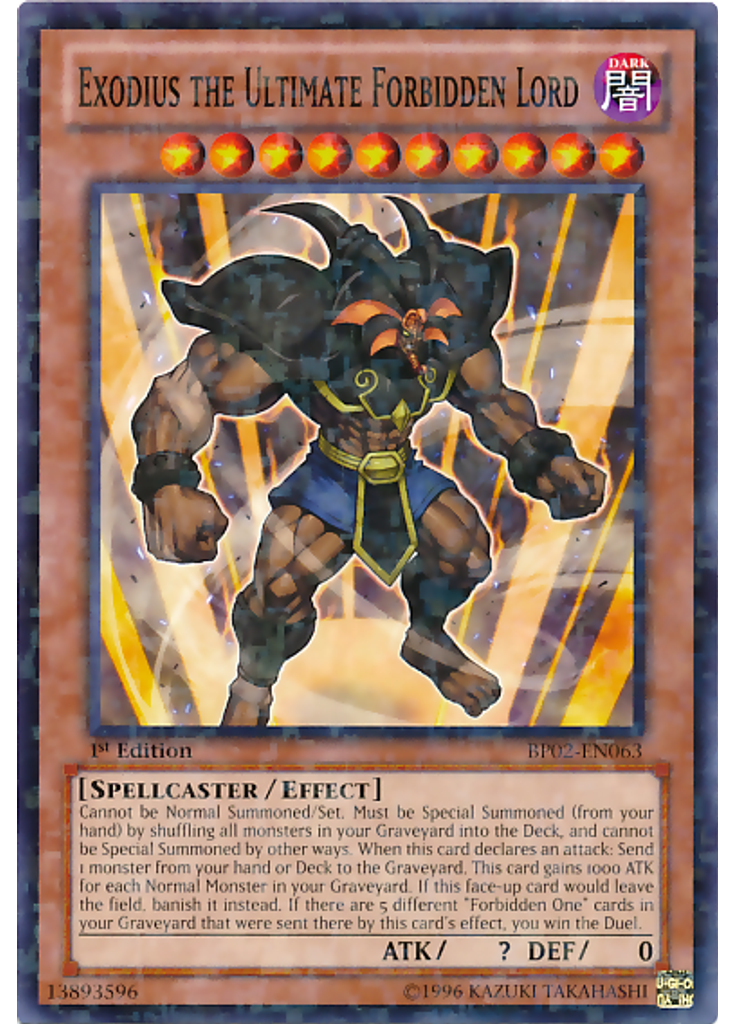 Exodius the Ultimate Forbidden Lord (Mosaic Rare 1st Edition)
