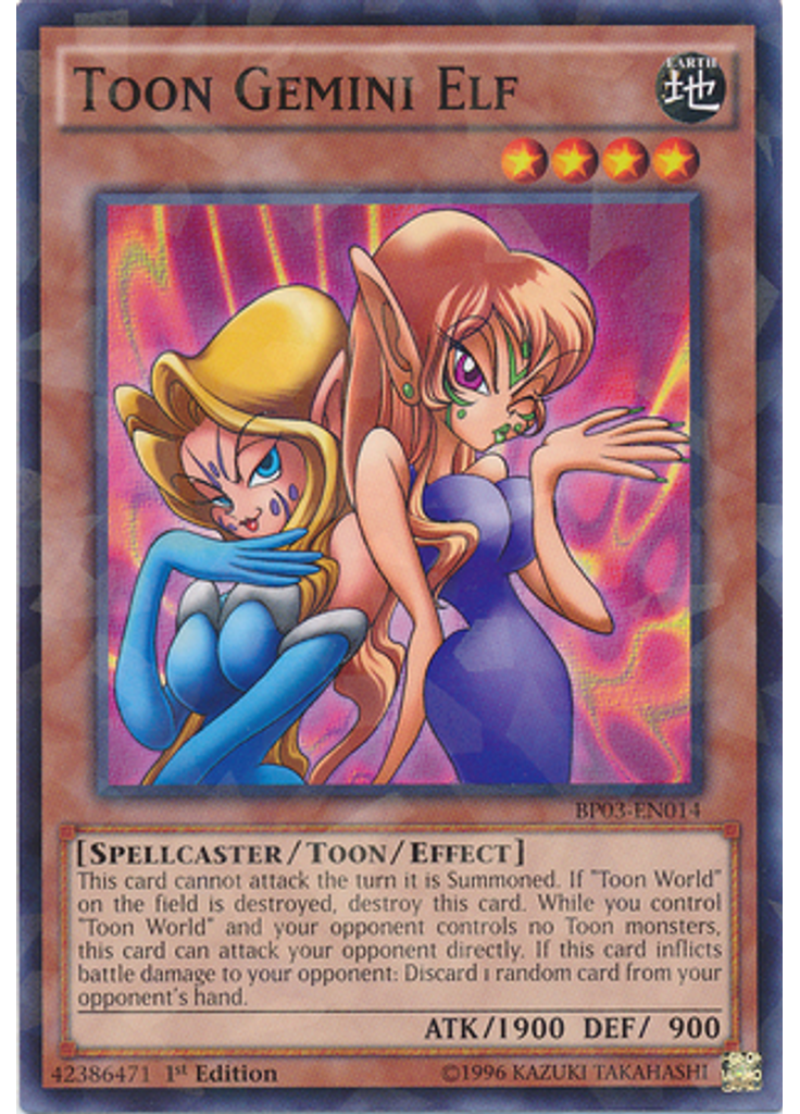 Toon Gemini Elf (Shatterfoil Rare 1st Edition)