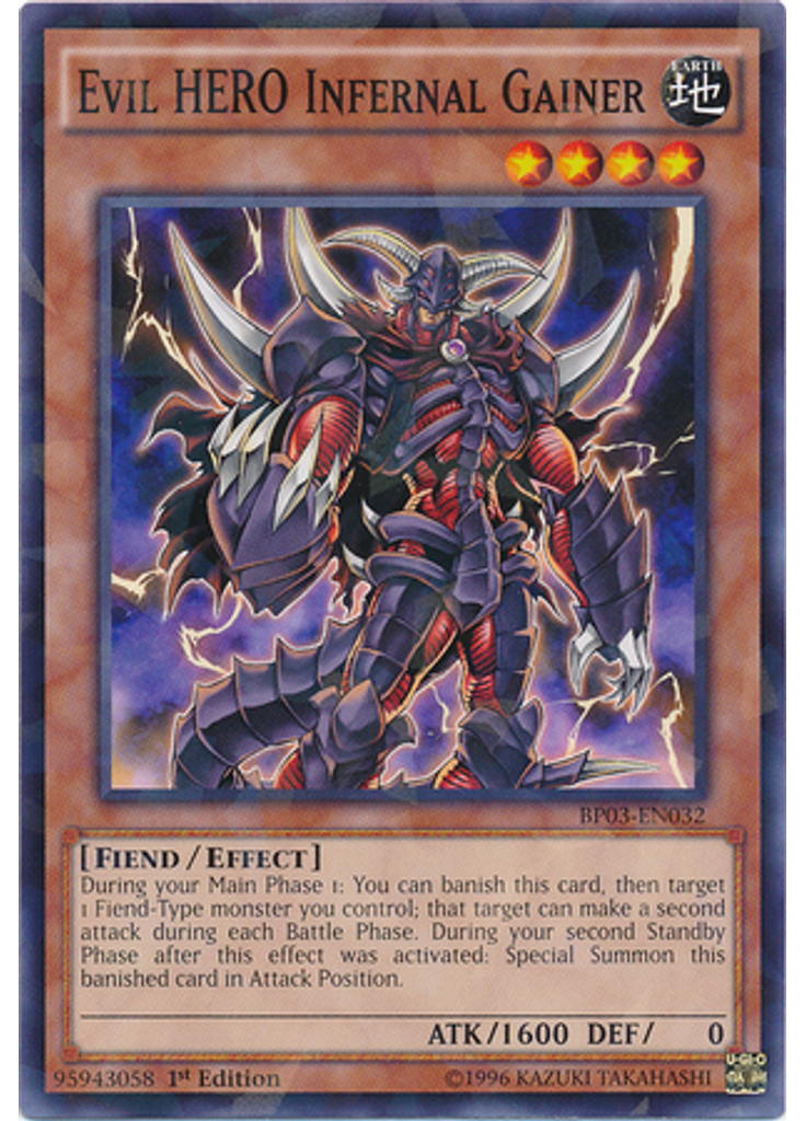 Evil HERO Infernal Gainer (Shatterfoil Rare 1st Edition)