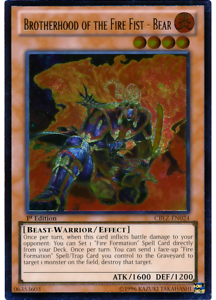 Brotherhood of the Fire Fist - Bear (Ultimate Rare 1st Edition)