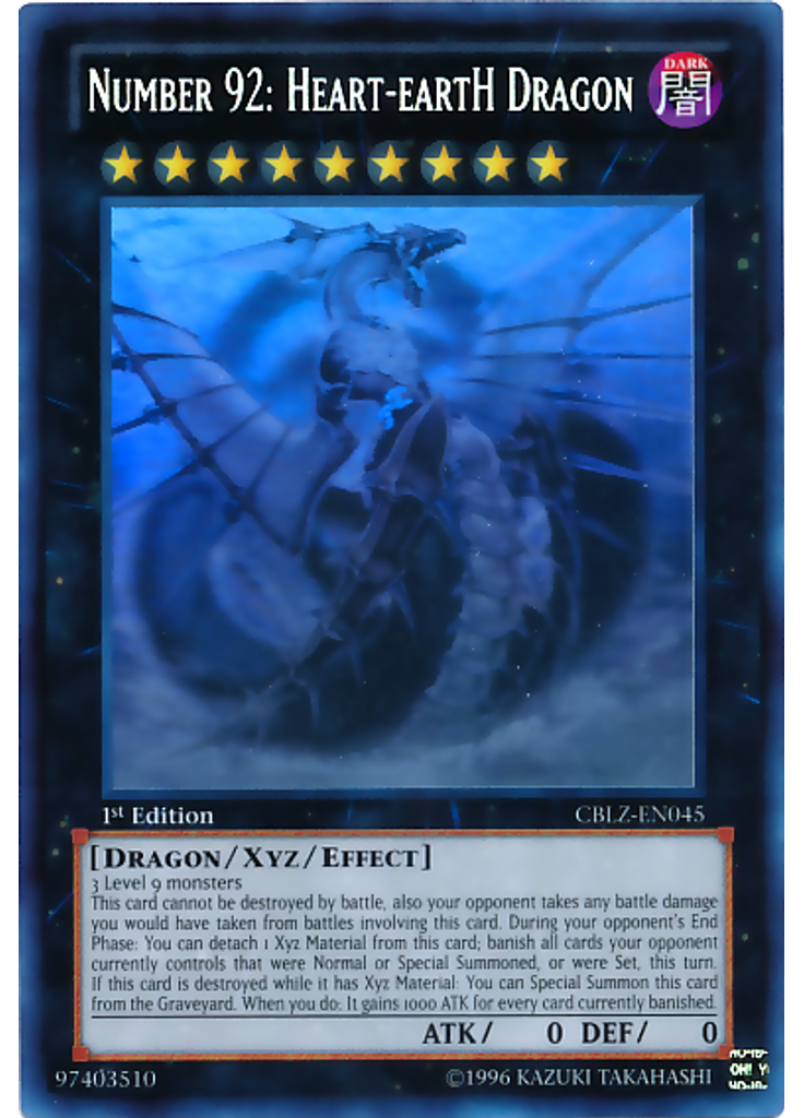 Number 92: Heart-eartH Dragon (Ghost Rare 1st Edition)