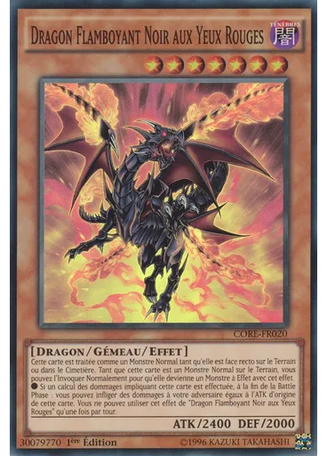 Dragon Flamboyant Noir aux Yeux Rouges