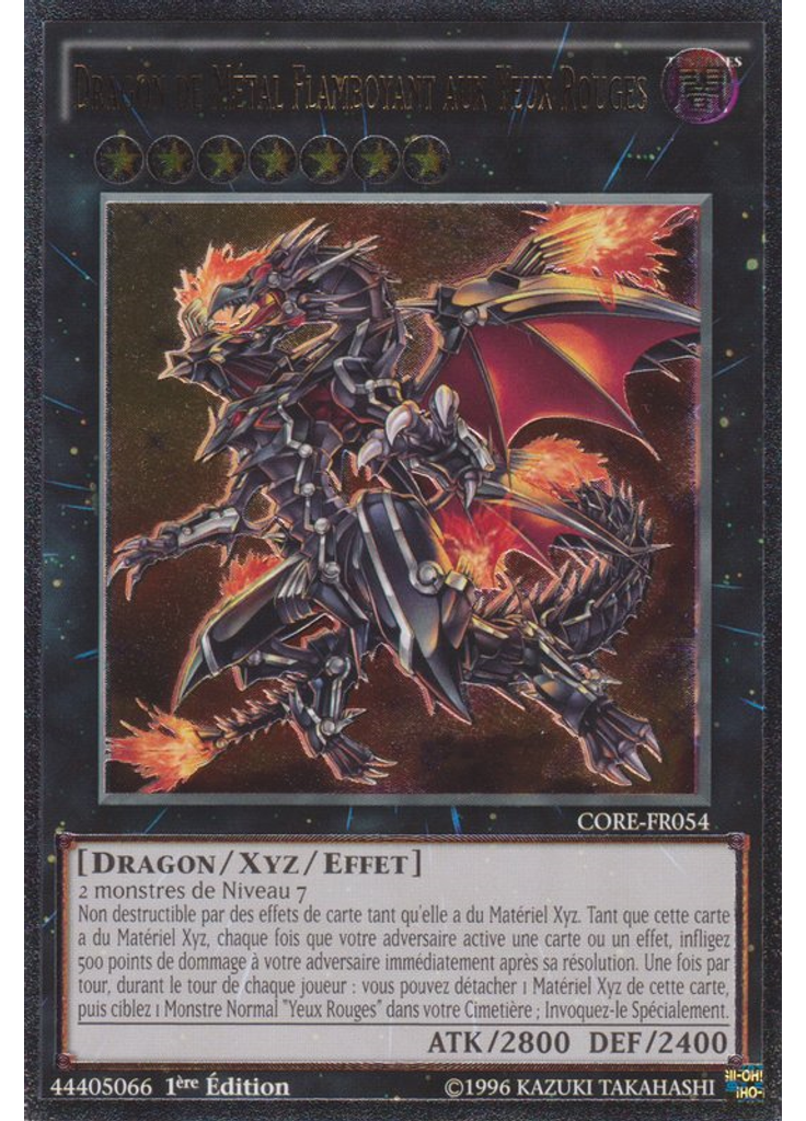 Dragon de Métal Flamboyant aux Yeux Rouges