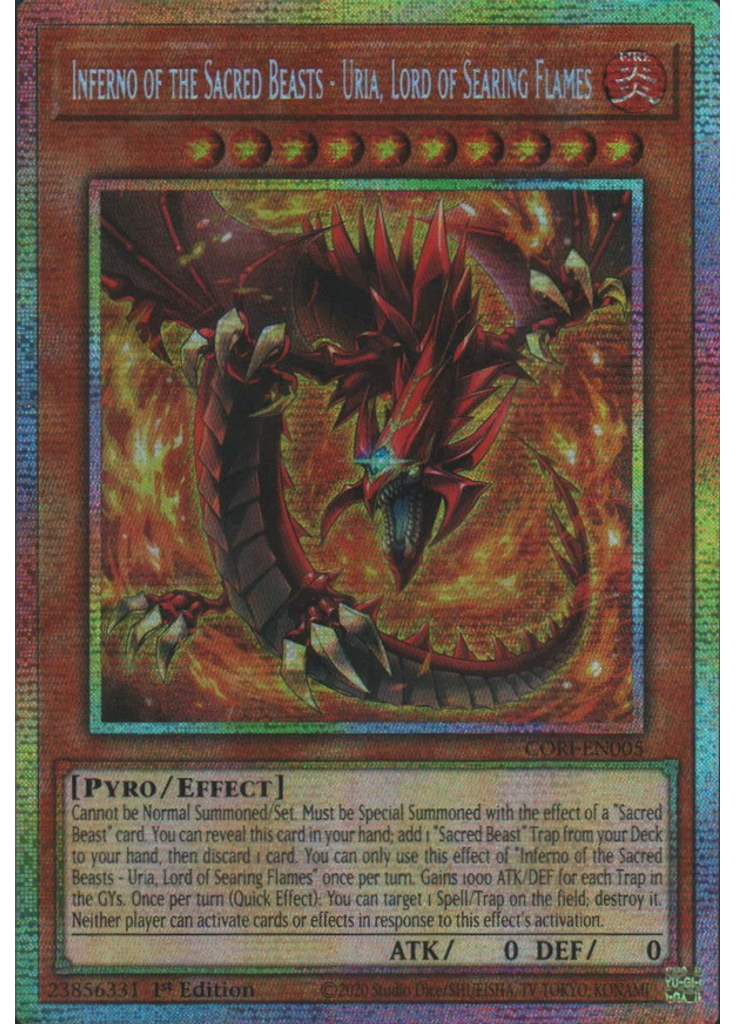 Inferno of the Sacred Beasts - Uria, Lord of Searing Flames (Starlight Rare 1st Edition)