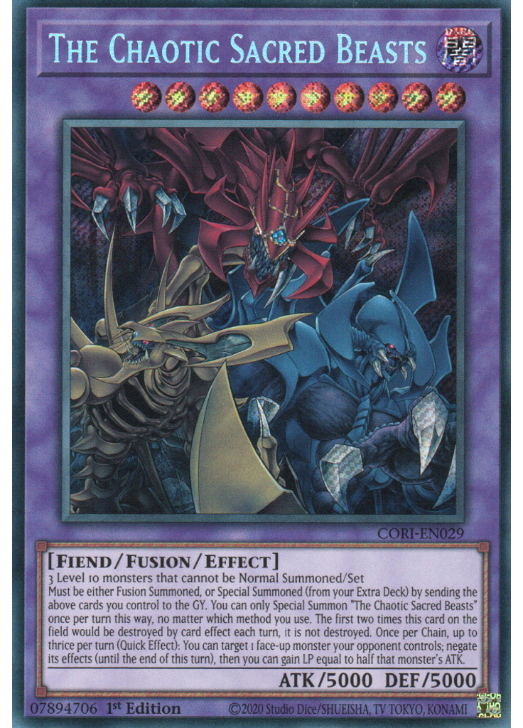 The Chaotic Phantasmal Sacred Beasts (Secret Rare 1st Edition Misprint)