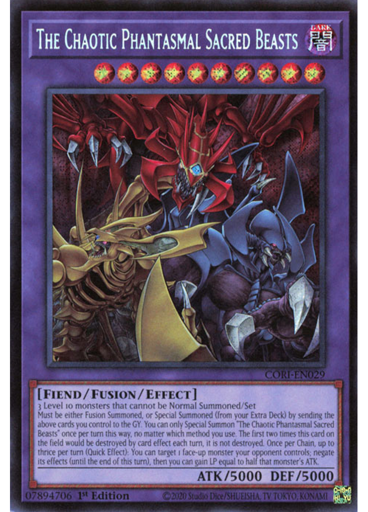 The Chaotic Phantasmal Sacred Beasts (Secret Rare 1st Edition)
