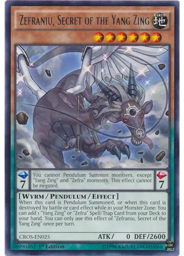 Zefraniu, Secret of the Yang Zing