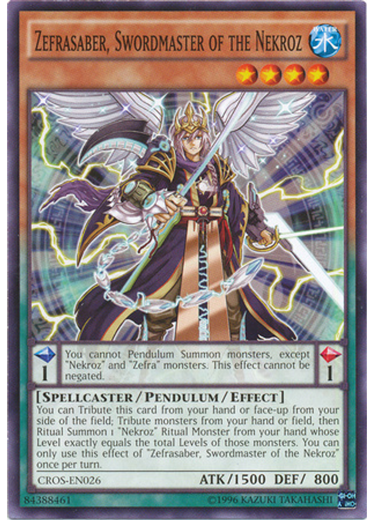 Zefrasaber, Swordmaster of the Nekroz (Common Unlimited)