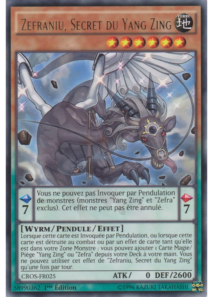 Zefraniu, Secret du Yang Zing
