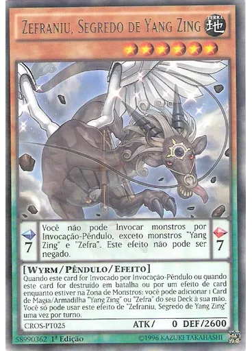 Zefraniu, Segredo de Yang Zing