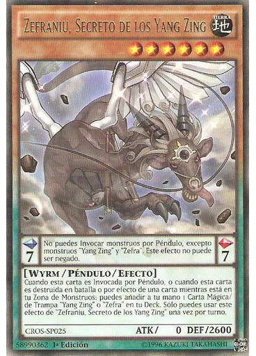 Zefraniu, Secreto de los Yang Zing