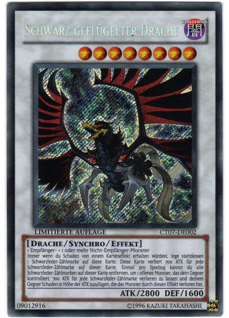 Schwarz geflügelter Drache