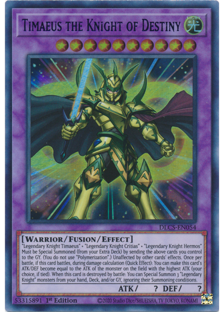 Timaeus the Knight of Destiny (Ultra Rare 1st Edition Blue)