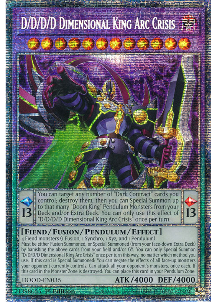 D/D/D/D Dimensional King Arc Crisis (Starlight Rare 1st Edition)