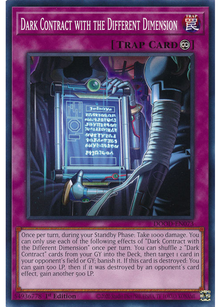 Dark Contract with the Different Dimension