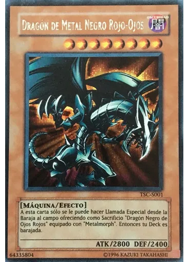 Dragón de Metal Negro Ojos Rojos